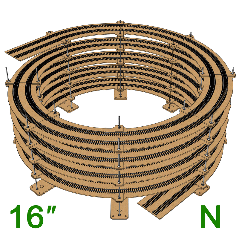 N Scale Single/Double Track Helix for radius 14.5