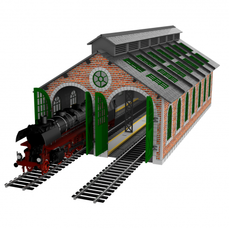 O Scale Laser-Cut Steam Era Engine House (pre-painted)