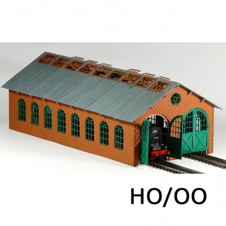 HO/OO Laser-Cut Double Engine Loco Shed Kit (Long)