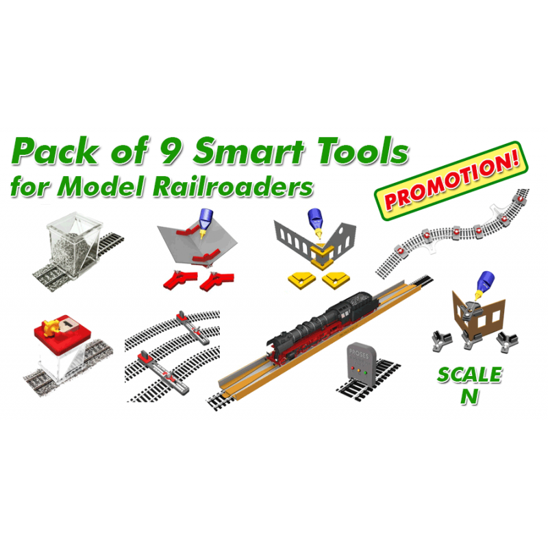Pack Of 9 Smart Tools For N Scale