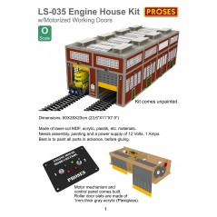 O Scale Laser-Cut Double Engine Loco Shed Kit