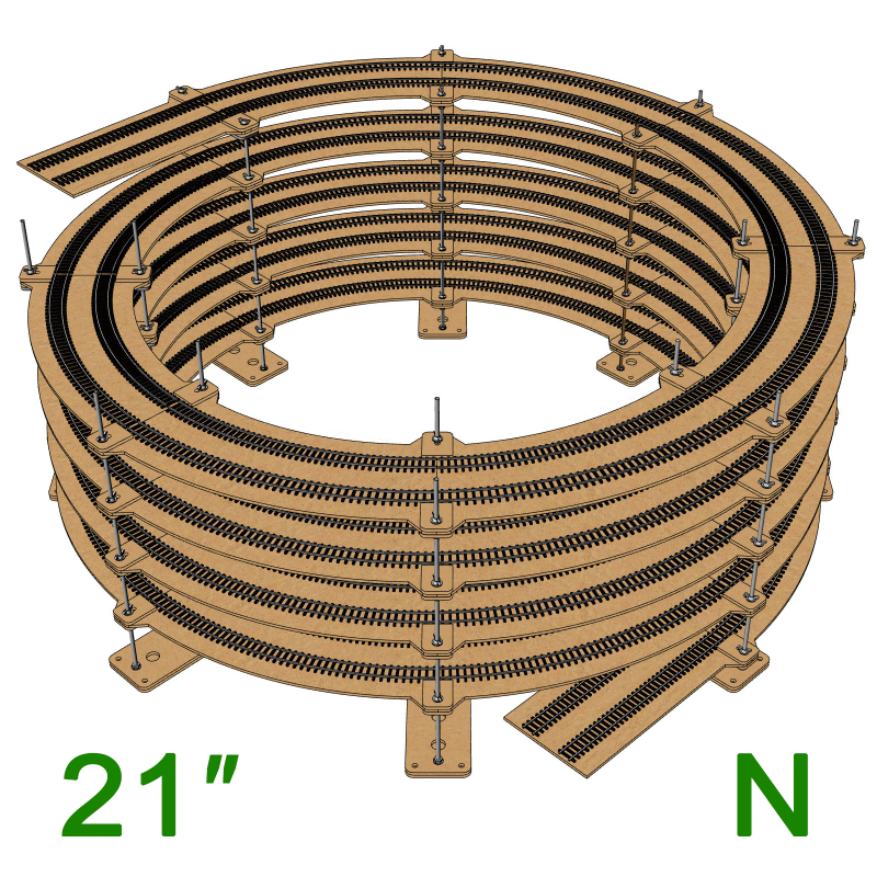 R:21" Single/Double Helix (R:19.5" to R:22.5") N Scale