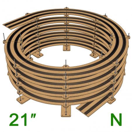 21" N Scale Single/Double Helix (R:19.5" to R:22.5")