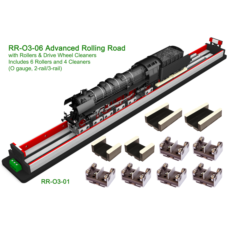 O Gauge (2-rail/3-rail) Advanced Rolling Road w/Drive Wheel Cleaning