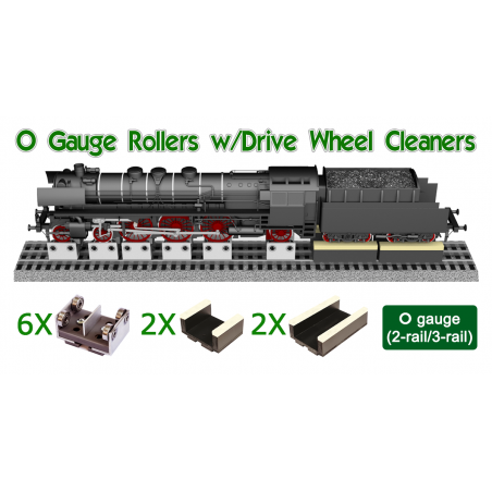6 X O Gauge (2-rail/3-rail) Rollers and Cleaners